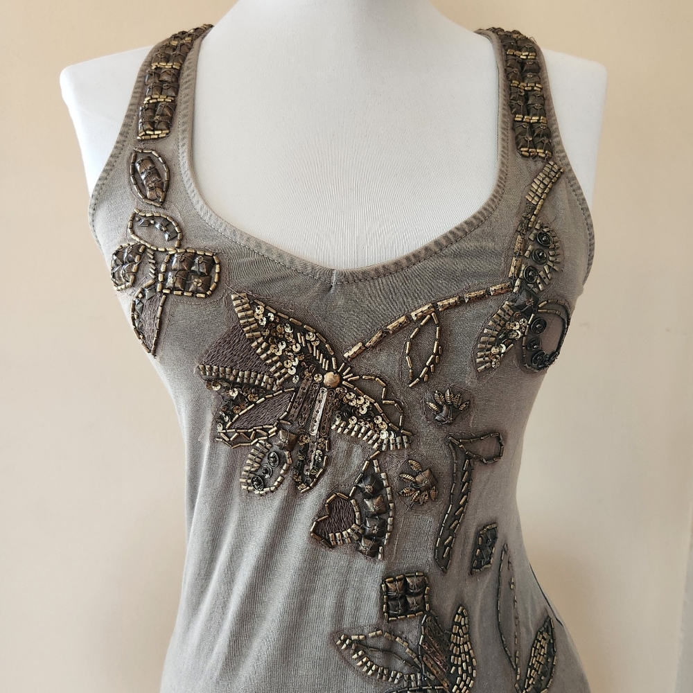 Urban Outfitters Metal Stud and Bead Detailing Keyhole Back Halter Dress - Picture 7 of 10